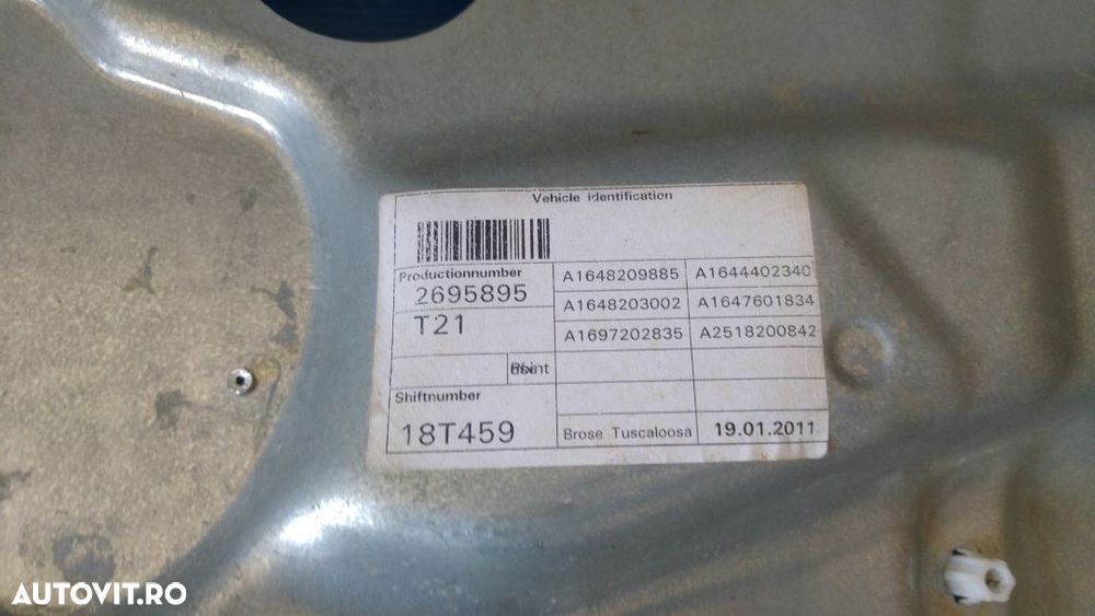 macara usa dreapta fata mercedes ml w164 facelift 2011 - 3