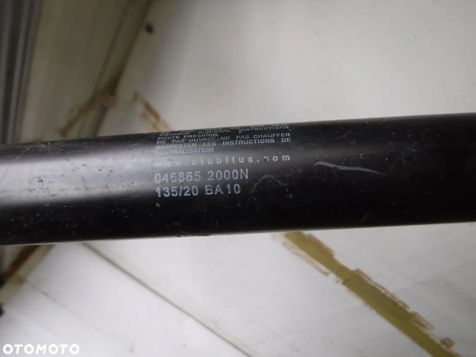 siłownik gazowy stabilus 046865 2000N 135/20 ba10 L485 mm - 2