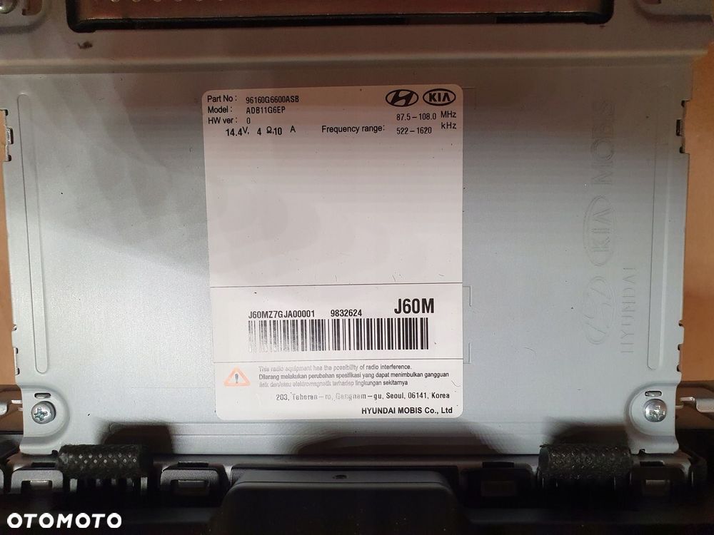 RADIO NAWIGACJA NAVI WYŚWIETLACZ KIA PICANTO III ADB11G6EP 96160-G6600ASB - 3