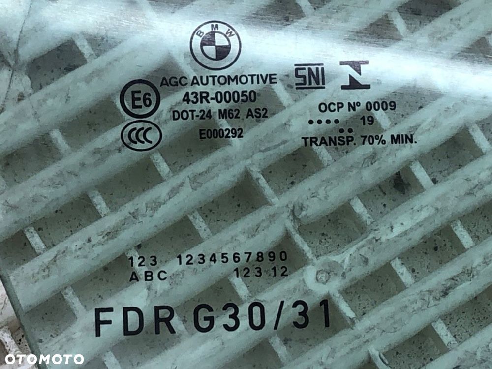 SZYBA PRAWY PRZÓD  BMW 5 (G30, F90) 2016 - 2022 530 e Plug-in-Hybrid 135 kW [184 KM] Hybryda silnik - 3