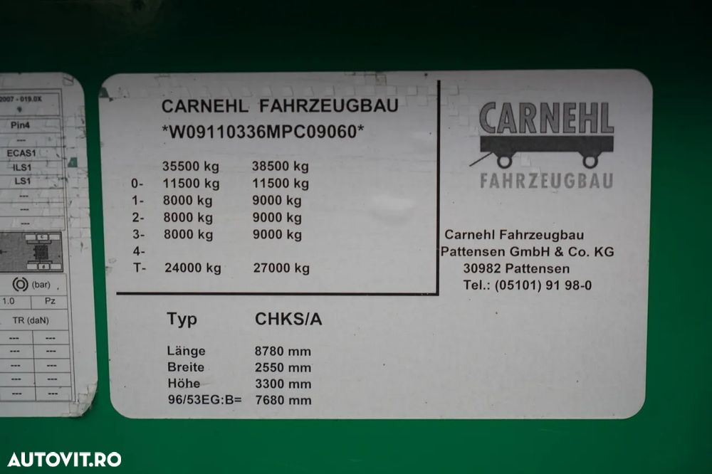 Carnehl BASCĂ CARNHEL 24 M3 / 5 200 KG !! / PUȚIN FOLOSIT / PUNCT RIDICAT / JANTE DIN ALIAJ - 24