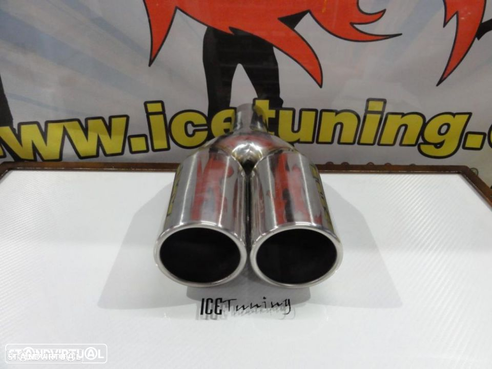 Ponteiras de escape 100% inox de dupla saída 2x 89mm x 340MM - 2