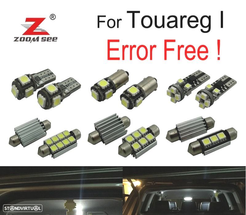 KIT COMPLETO DE 18 LÂMPADAS LED INTERIOR PARA VOLKSWAGEN VW TOUAREG I 7LA 7L6 7L7 2002-2009 - 1