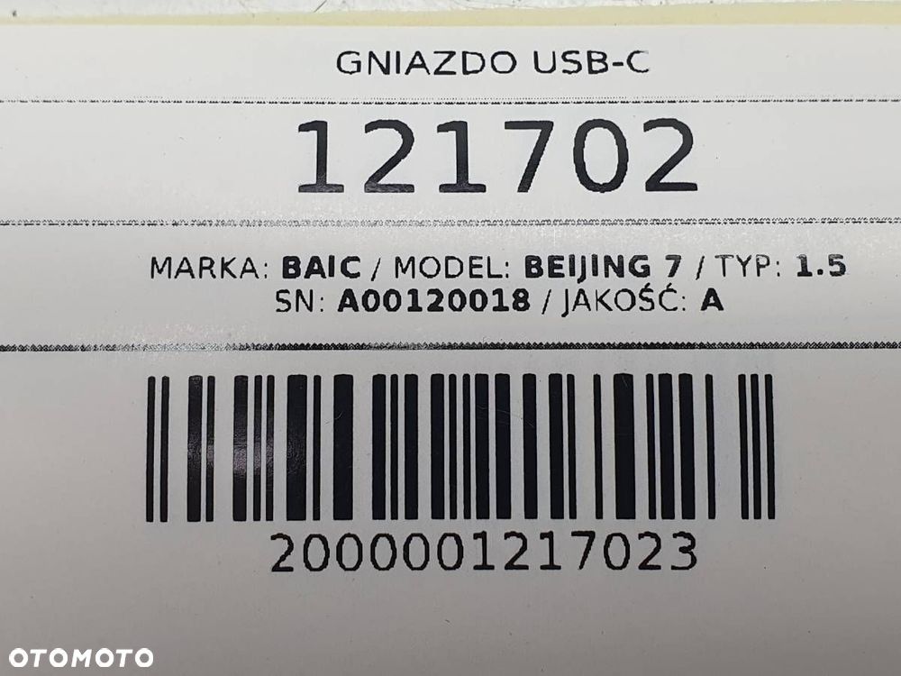 GNIAZDO USB C A00120018 MODUŁ BAIC BEIJING X75 7 2024 - 5