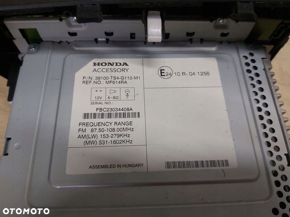Honda Civic IX 9 Radio CD radioodtwarzacz 39100-TS4-G110 - 4
