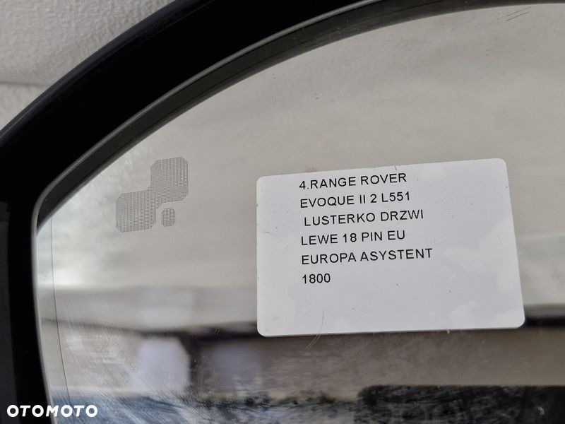 range rover evoque ii 2 l551 lusterko drzwi lewe 18 pin eu europa asystent - 10
