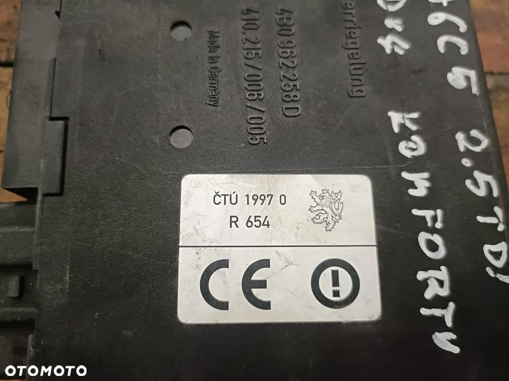 AUDI A6 C5 97-04 2,5 TDI MODUŁ KOMFORTU 4B0962258D * - 3
