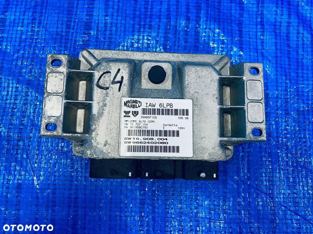 KOMPUTER STEROWNIK SILNIKA CITROEN C4 GRAND PICASSO I 2.0 BENZYNA 140KM MANUAL 2006- ; 9659580780 IAW6LPB ORYGINAŁ - 1