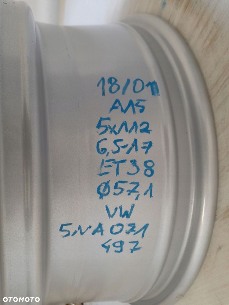 Felga aluminiowa Volkswagen OE 5NA071497 6.5" x 17" 5x112 ET38 - 6