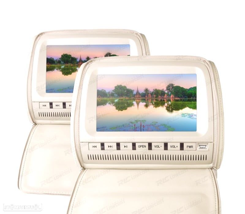 ENCOSTO DE CABEÇA MULTIMEDIA DVD 9 PULGADAS COR EM BEJE - 2