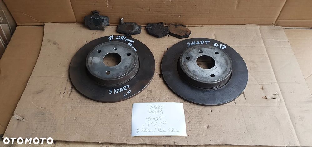 Tarcze hamulcowe przód przednie klocki 280mm Smart Fortwo II 1.0 - 1