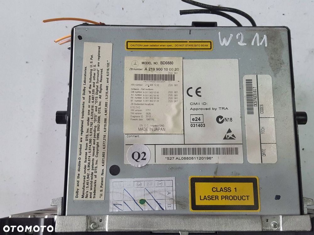MERCEDES E KLASA W211 LIFT 06-09r RADIO NAWIGACJA A2199001000 - 2