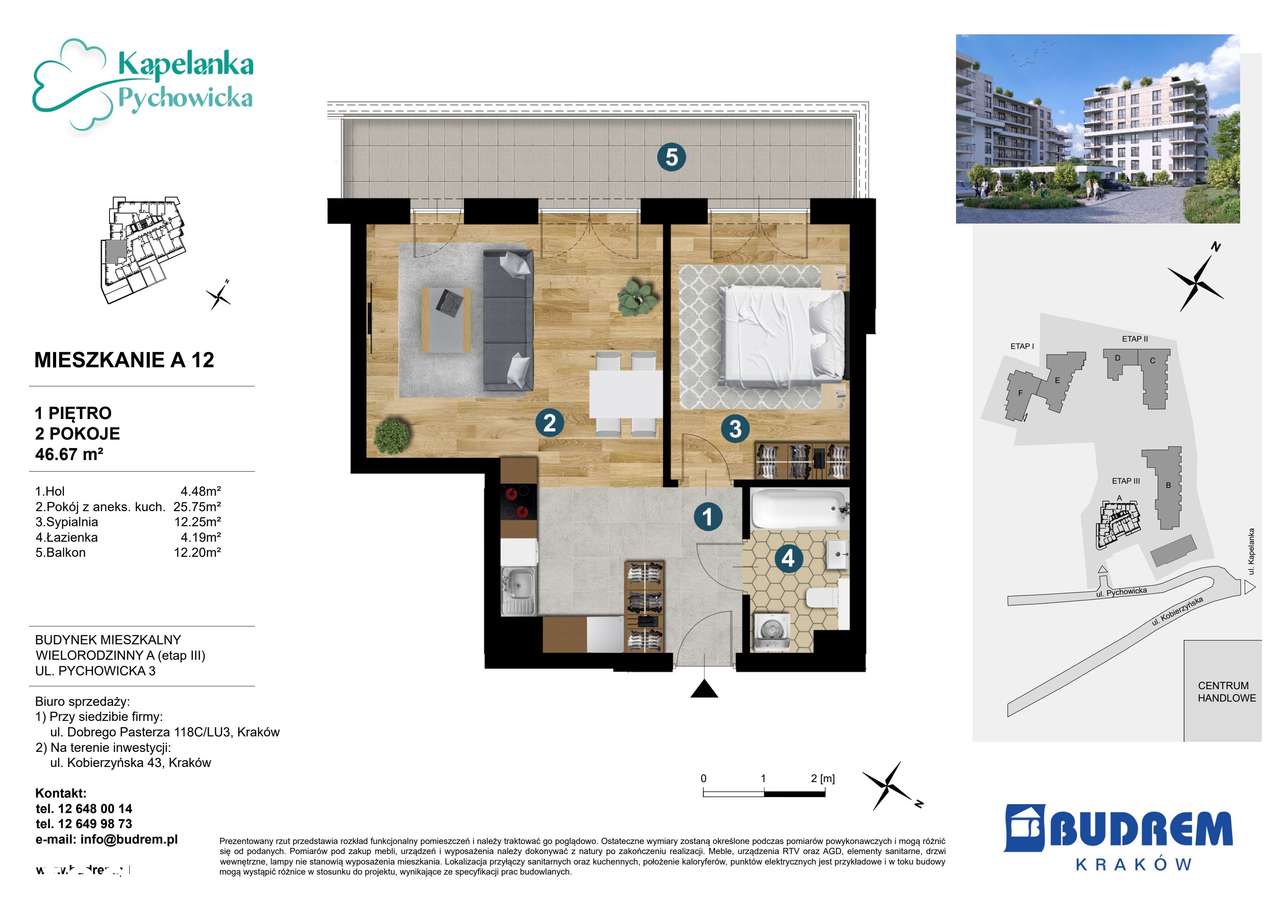 2-pokojowe mieszkanie 46m2 + balkon Bezpośrednio - Pełny obrazek: 2/24