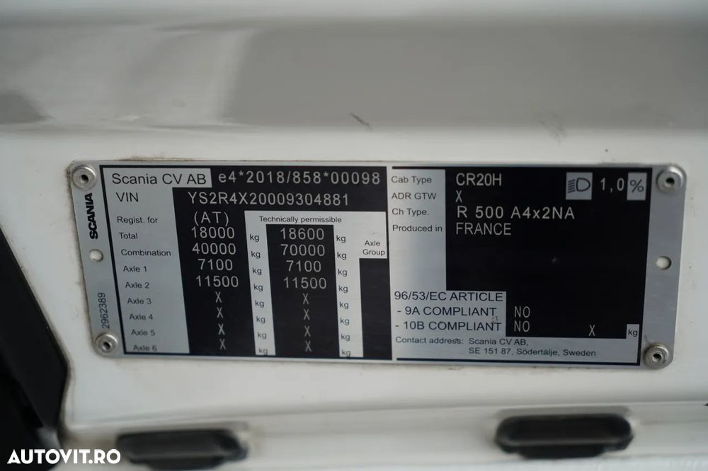 Scania R 500 / RETARDER / I-PARK COOL / 2022 / DUPĂ CONTRACT DE SERVICE GOLD / - 36