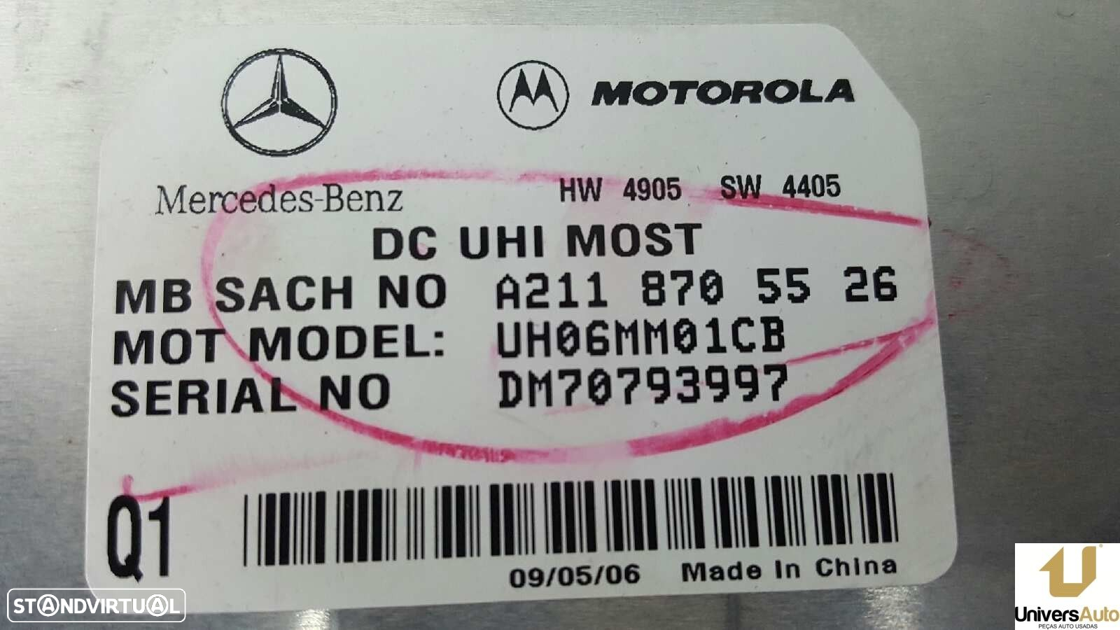 UNIDADE DE CONTROLE BLUETOOTH MERCEDES CLASE M (W164) 320 / 350 CDI (164.122) - 2