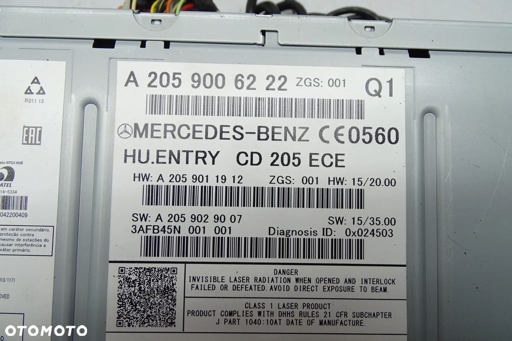 MMERCEDES C KLASA W205 Czytnik Radio Nawigacja 2059006222 - 7