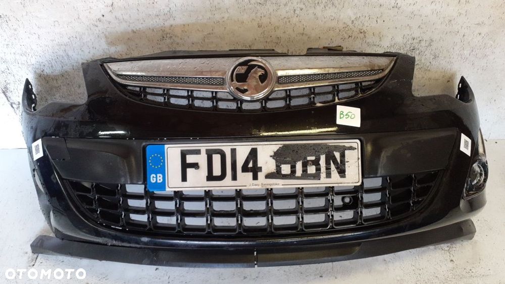 ^ ZDERZAK PRZÓD PRZEDNI DO OPEL CORSA D LIFT FL HALOGENY GRILL Z22C CZARNY - 1