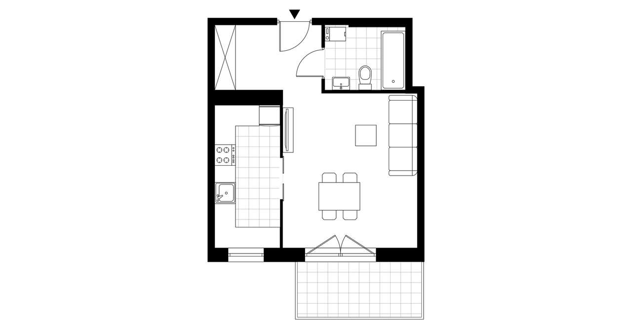 1-pokojowe mieszkanie 34m2 + balkon Bez Prowizji - Pełny obrazek: 2/17