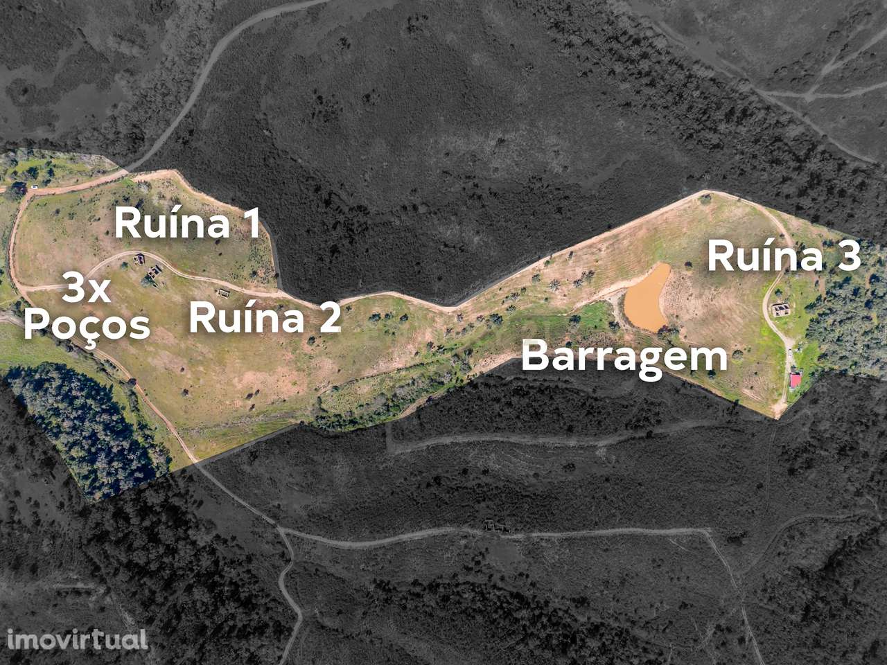 Terreno de 11,4 hectares com ruínas e projetos aprovados – Odemira (Pe - Grande imagem: 3/15
