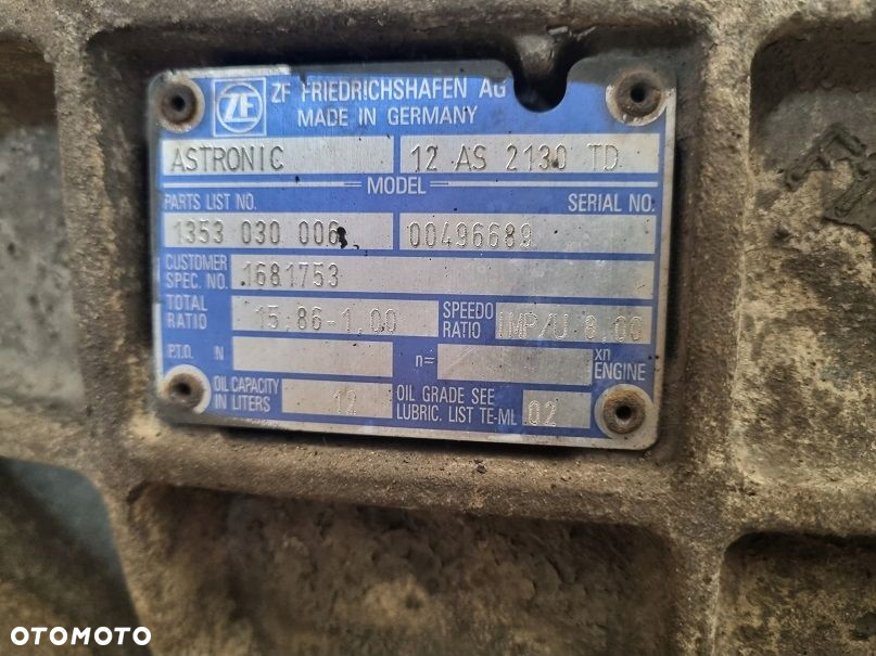 SKRZYNIA BIEGÓW AUTOMAT 12 AS 2130 TD DAF XF 105 85 CF EURO 5 - 2