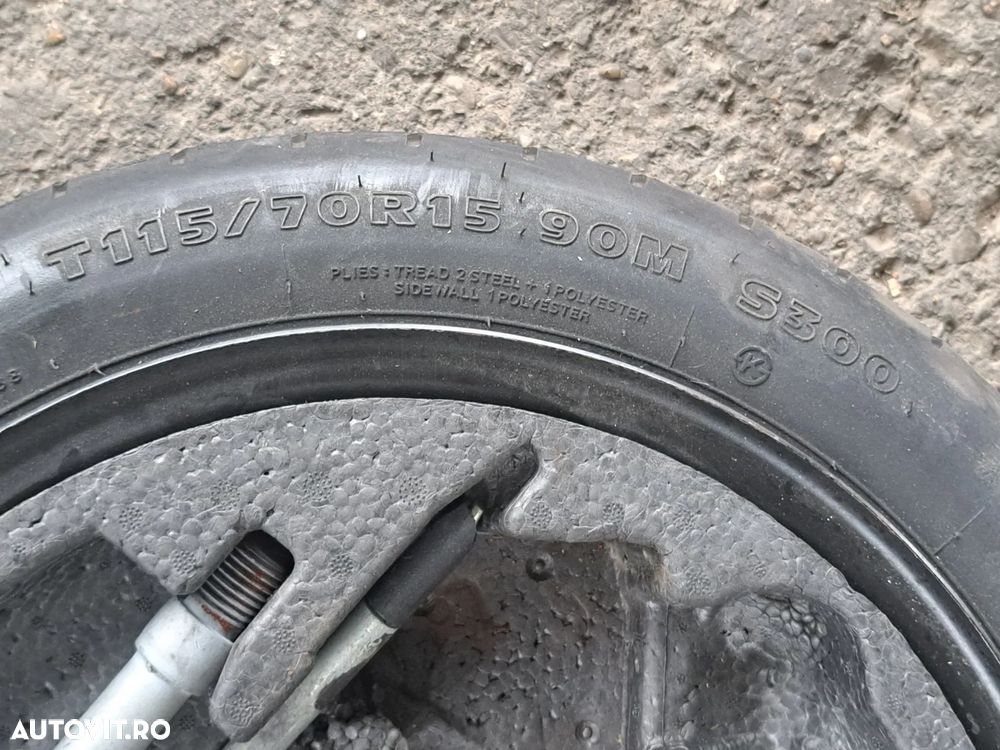 Roata de rezerva Slim Capac protectie roata Cheie prezoane si Carlig Originale Smart Forfour 454 2004-2006 - 7