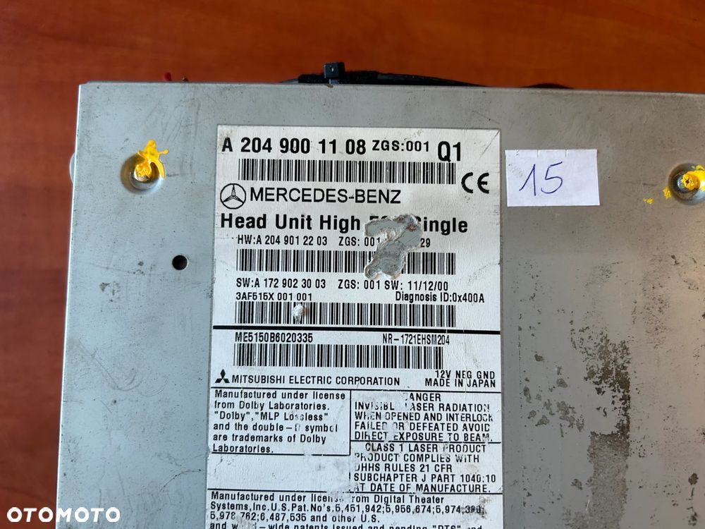 RADIO CD NAWIGACJA A2049001108 MERCEDES W204 - 3