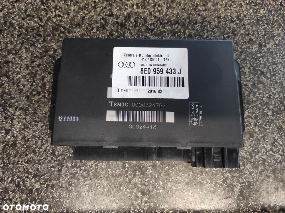 AUDI A4 B6 B7 MODUŁ KOMFORTU STEROWNIK 8E0959433J POSIADAM RÓWNIEŻ WIĄZKĘ WYSYŁKA !!!! - 1
