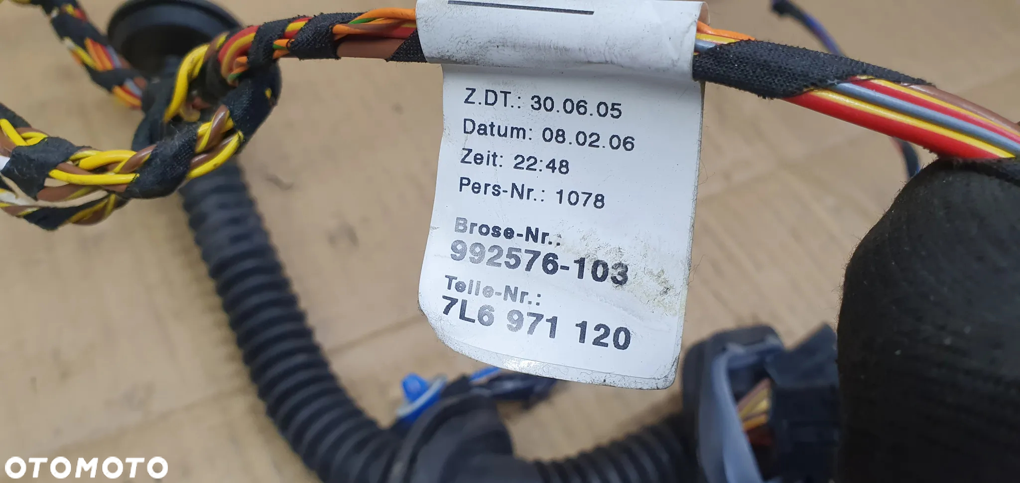 Wiązka instalacja drzwi lewy przód VW Touareg 7L6971120 - 6