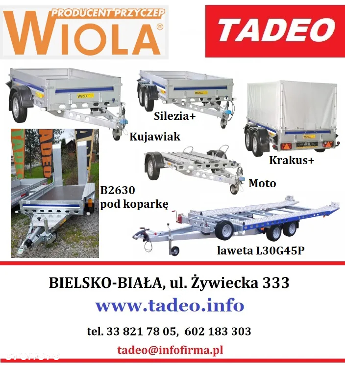 Wiola SILEZIA PLUS PRZYCZEPA 2-osiowa 2,9m - 12