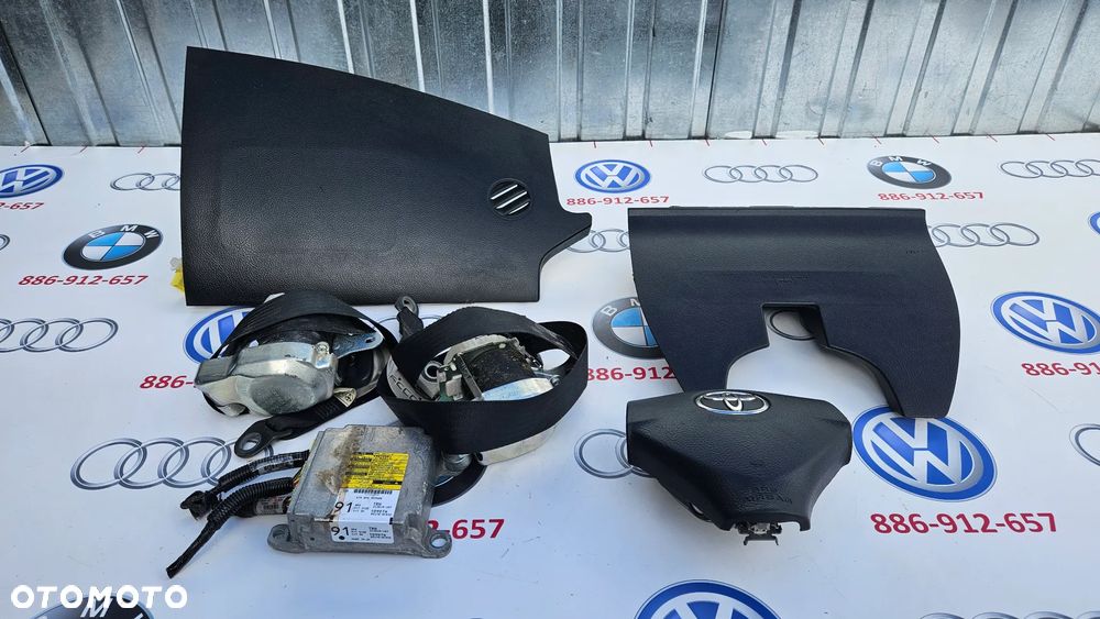 TOYOTA COROLLA VERSO II 2 2004- Poduszka powietrza kierowcy pasażera Kolanówka Airbag Pasy bezpieczeństwa prawy lewy Sterownik airbag EUROPA - 1