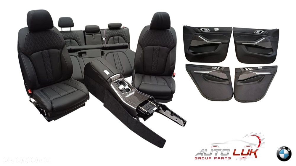 FOTEL FOTELE WNĘTRZE TAPICERKA PODŁOKIETNIK BMW X5 G05 INDIVIDUAL VASW Leather Merino black CENA BEZ WYBIERAKA I KONTROL - 1
