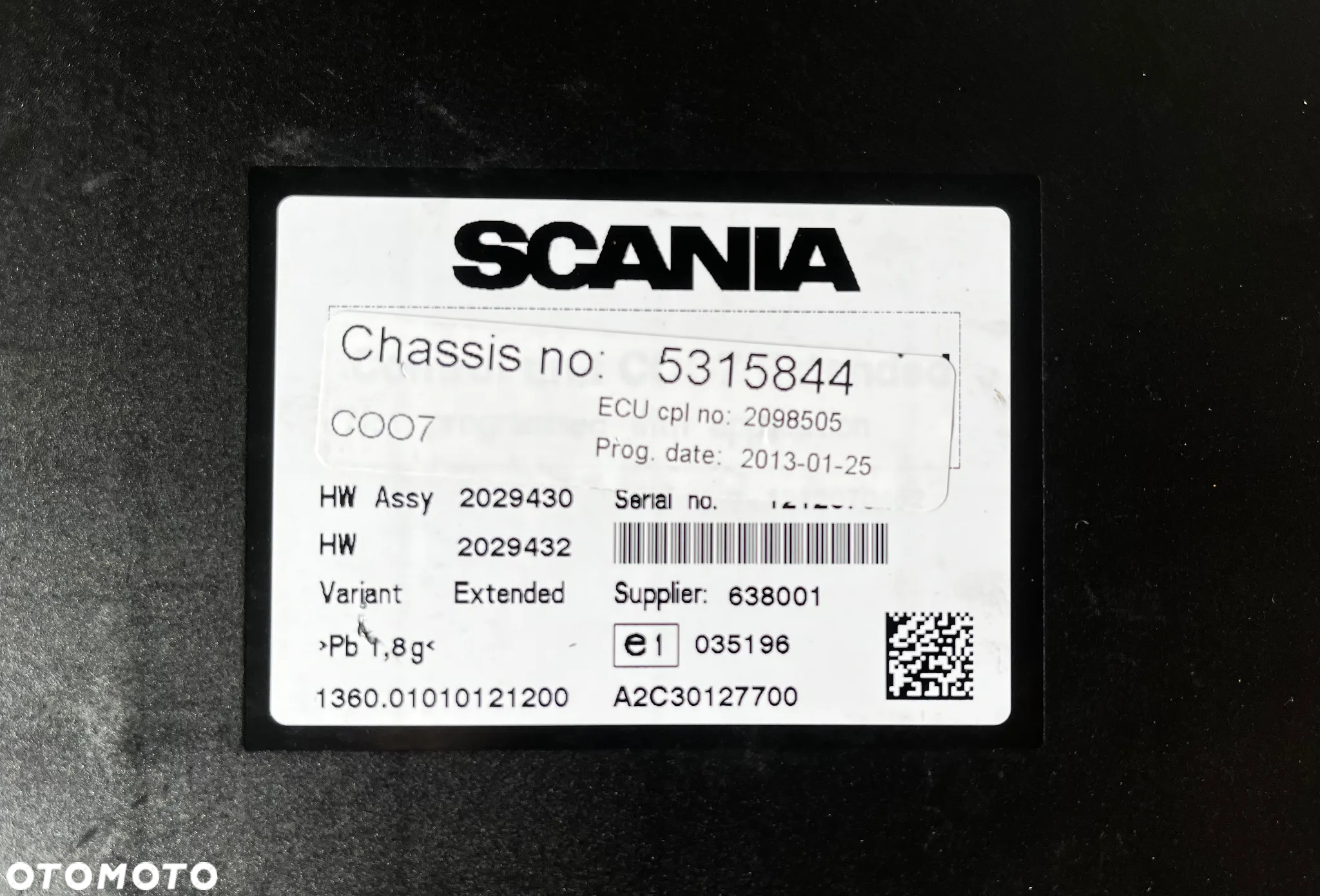 KOORDYNATOR COO7 SCANIA 2098505 - 2