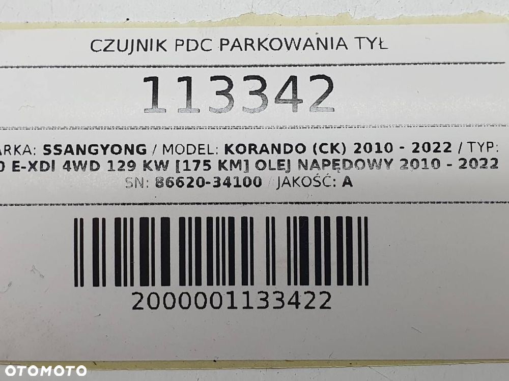 CZUJNIK PDC PARKOWANIA TYŁ ZDERZAKA 86620-34100 SSANGYONG KORANDO III - 6