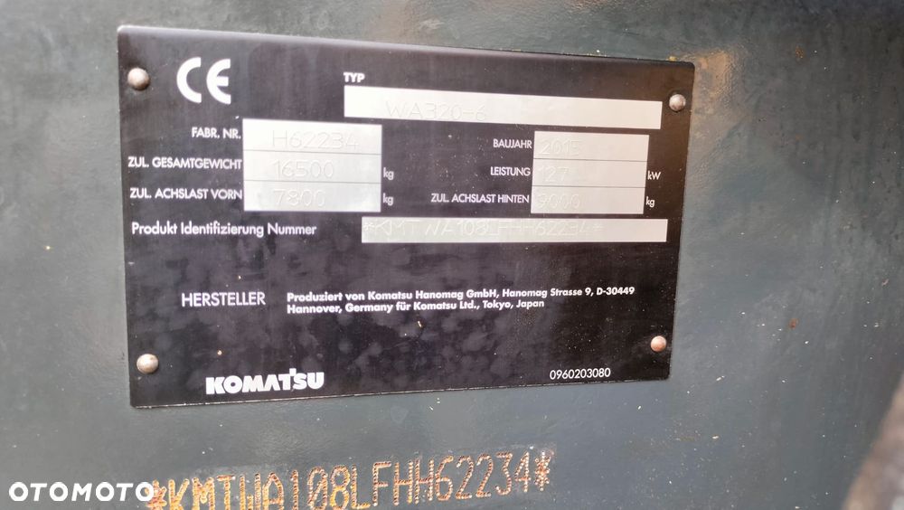 Komatsu WA 320 - 6 / 16500 kg / 4,5 m zasyp / klima / centralne smarowanie - 19