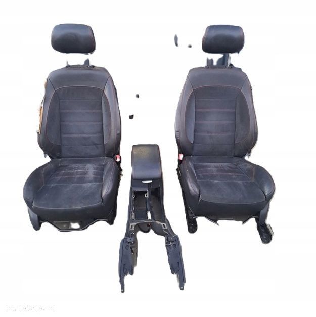 ford mondeo mk4 fotele środek półskóra kanapa st-line czerwona nić kpl eu - 1