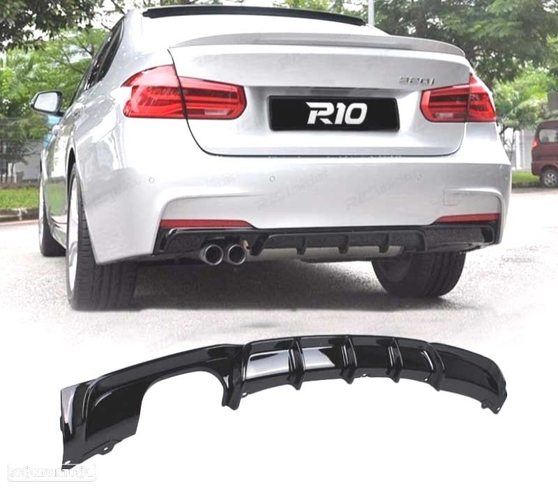 DIFUSOR BMW F30 F31 LOOK M PERFORMANCE DUPLA ESQUERDA PRETO BRILHANTE ABS - 1