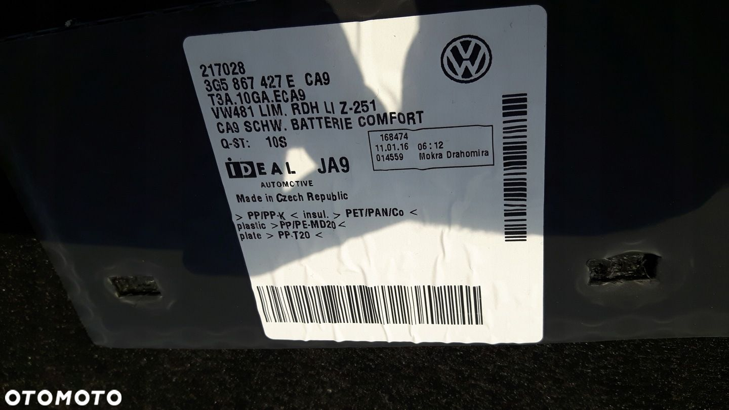 VW PASSAT B8 BOCZEK BAGAŻNIKA 3G5867427 E IDEAŁ - 2