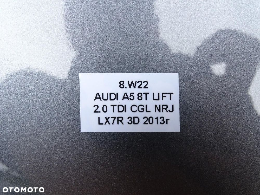 BŁOTNIK PRAWY PRZÓD PRZEDNI LX7R AUDI A5 8T COUPE SPORTBACK 07-16r LIFT - 16