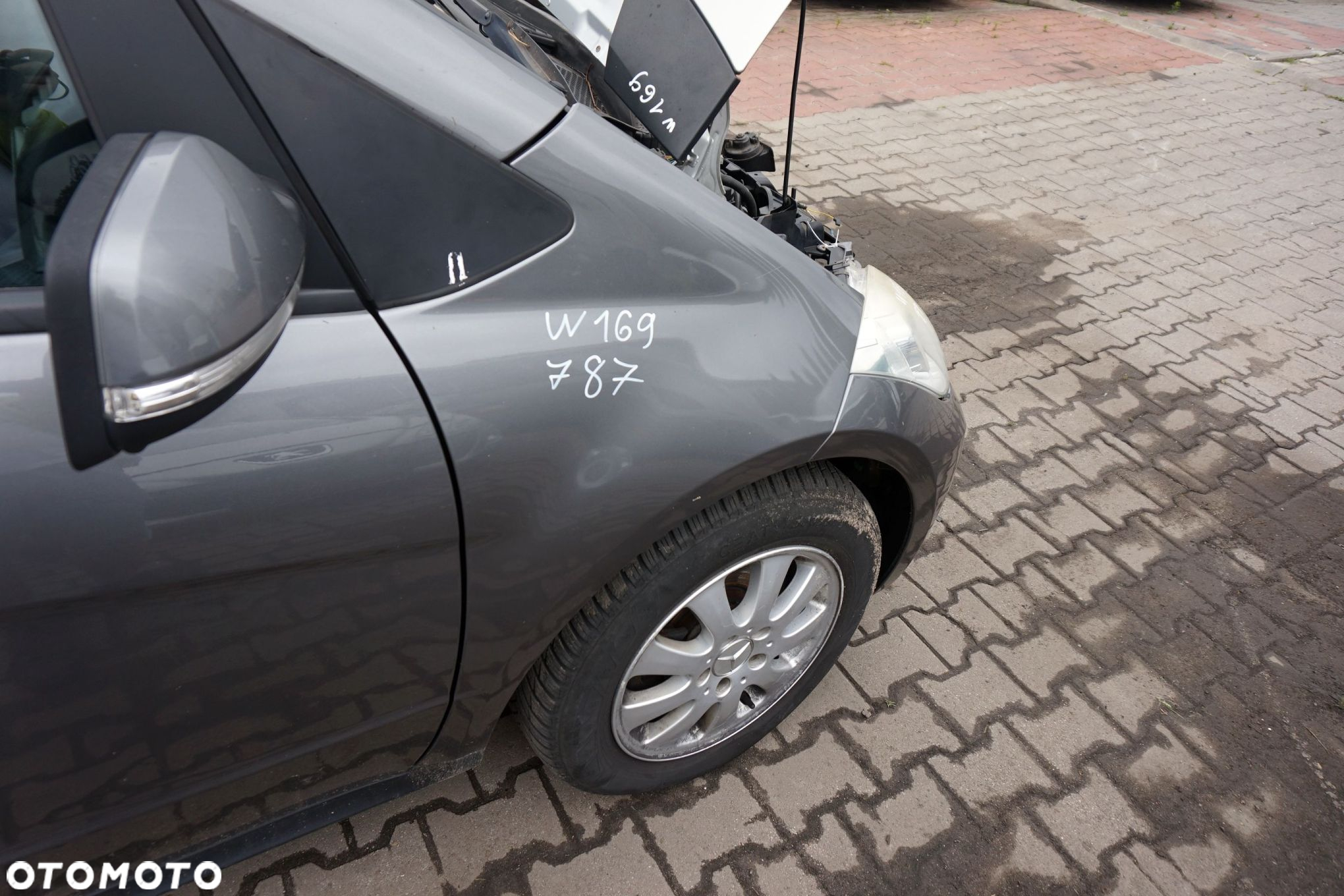 MASKA ZDERZAK BŁOTNIKI LAMPY A-KLASA W169 LIFT 787  MERCEDES 2008-2012 SREBRNY PRZÓD KOMPLETNY - 27