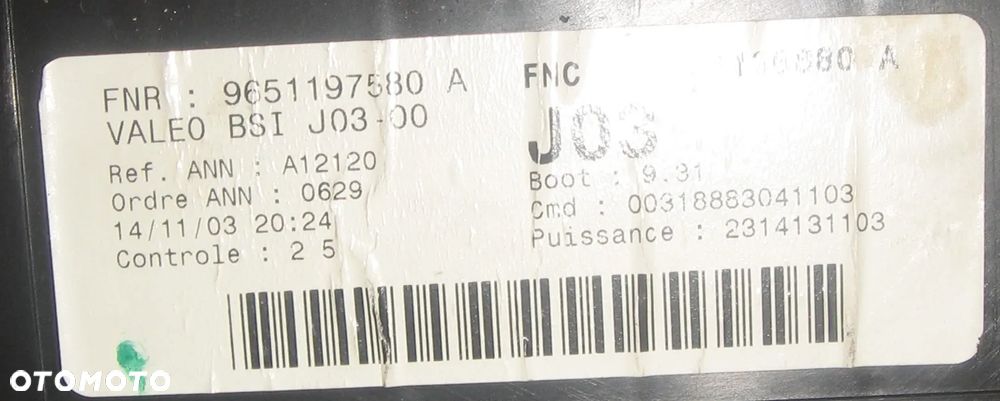 sterownik moduł BSI PEUGEOT 307 C4 9651197580CITROEN - 2