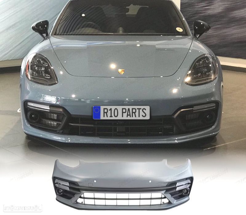 PARA-CHOQUES DIANTEIRO PORSCHE PANAMERA 13-16 LOOK TURBO 971 + LUZES DIURNAS - 1