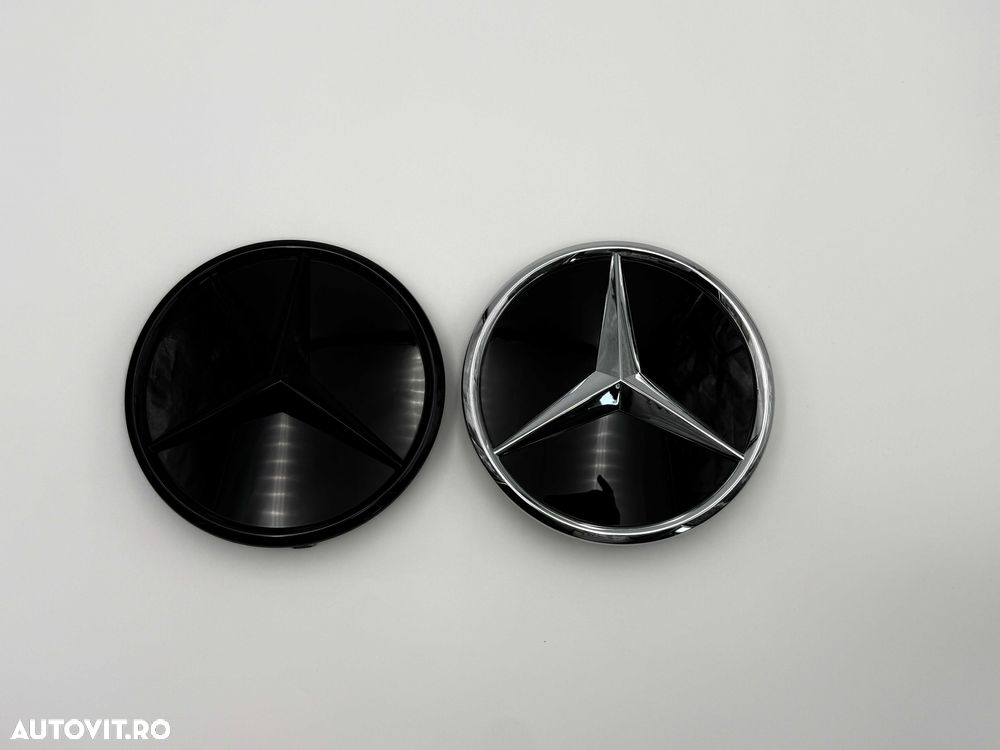 Emblema Compatibila Mercedes W206 grila crom/negru - 1