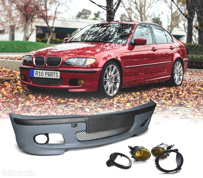 PARA-CHOQUES FRONTAL BMW E46 99-05 LOOK M + FAROIS DE NEVOEIRO AMARELOS - 1