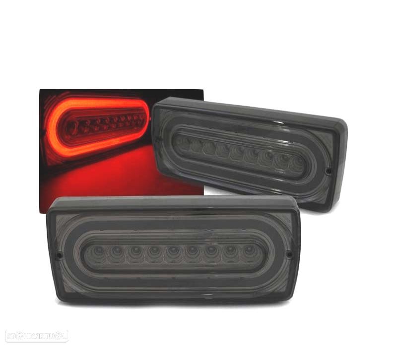 FAROLINS TRASEIROS LED DINÂMICO MERCEDES W463 CLASE G 90-12 FUMADOS ESCURECIDOS - 1