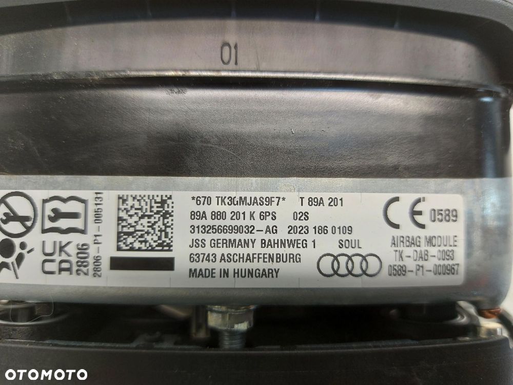 Audi Q4 E-TRON 89A 89E AIRBAG PODUSZKA KIEROWCY 89A880201K - 3