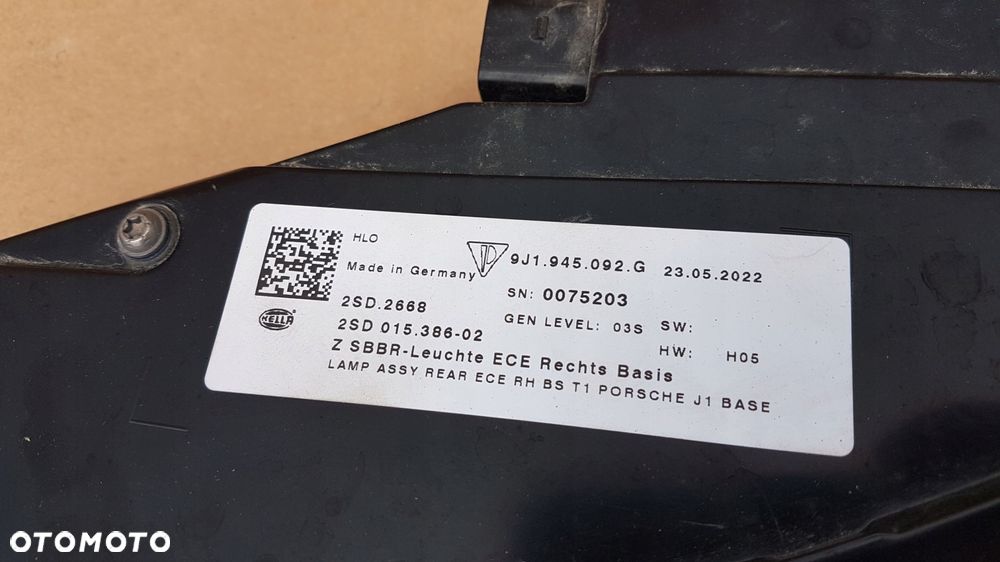 lampa tył prawa porsche taycan 9j1945092g - 10
