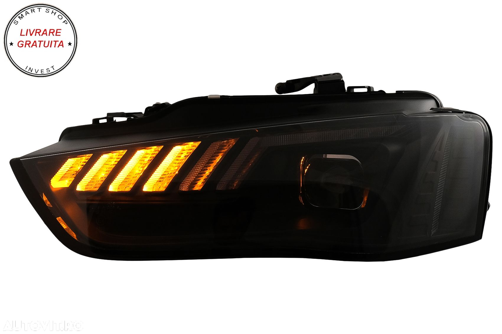 Faruri LED DRL Audi A4 B8.5 Facelift (2012-2015) Negru Semnal Dinamic- livrare gratuita - 10