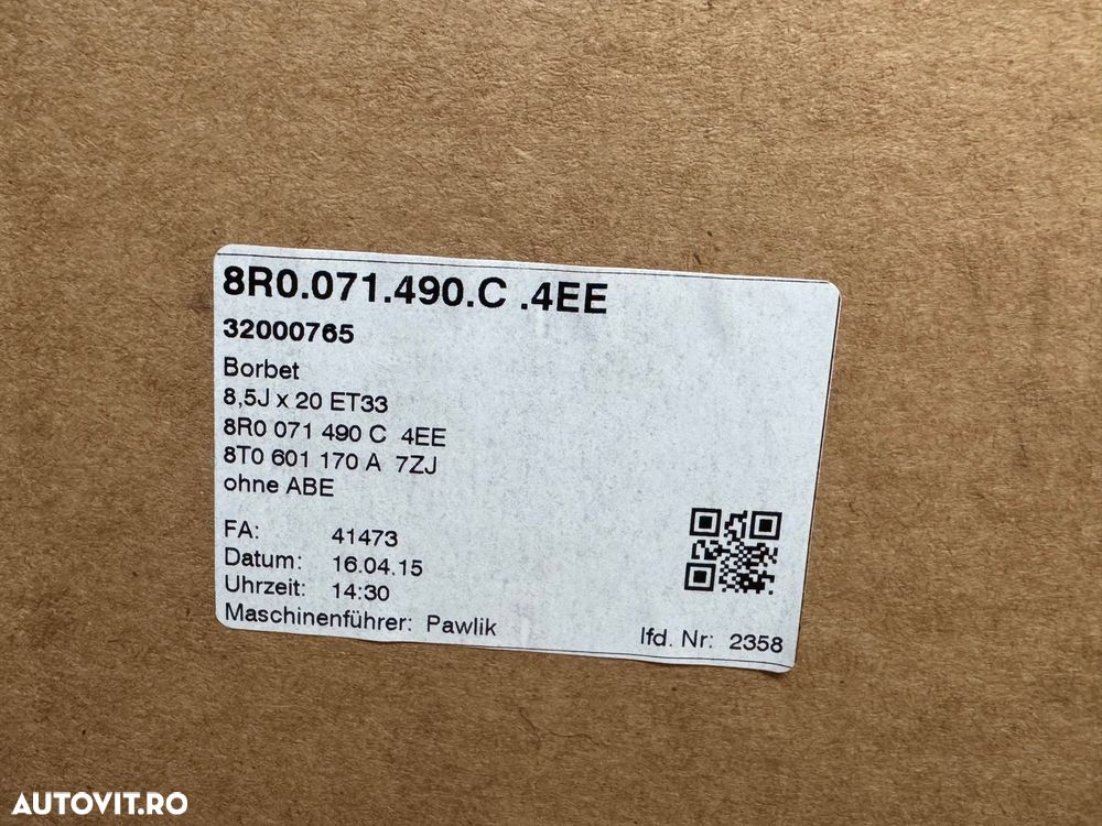 Vând jante originale Audi pe 20” noi bicolore - 9