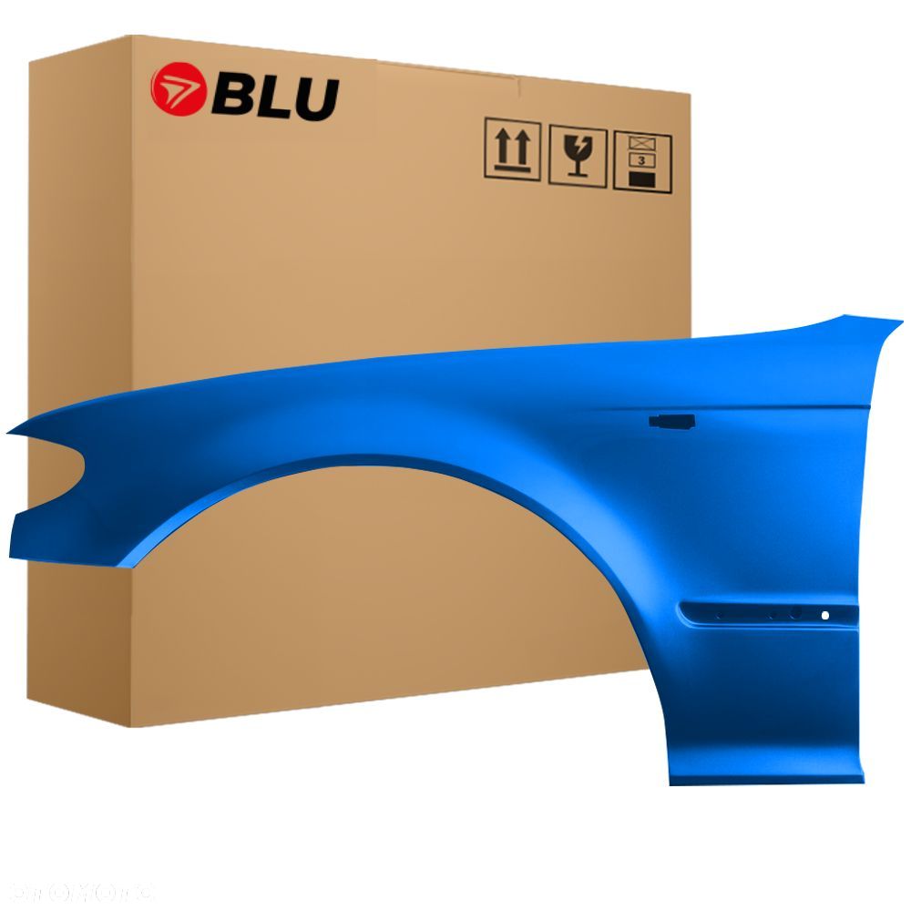 BLU Błotnik BMW 3 E46 364 lewy niebieski 01-05 przód sedan kombi FL LCI ocynk TopazBlau - 1