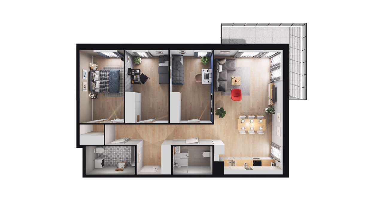 4-pokojowe mieszkanie 90m2 + balkon Bez Prowizji - Pełny obrazek: 2/23